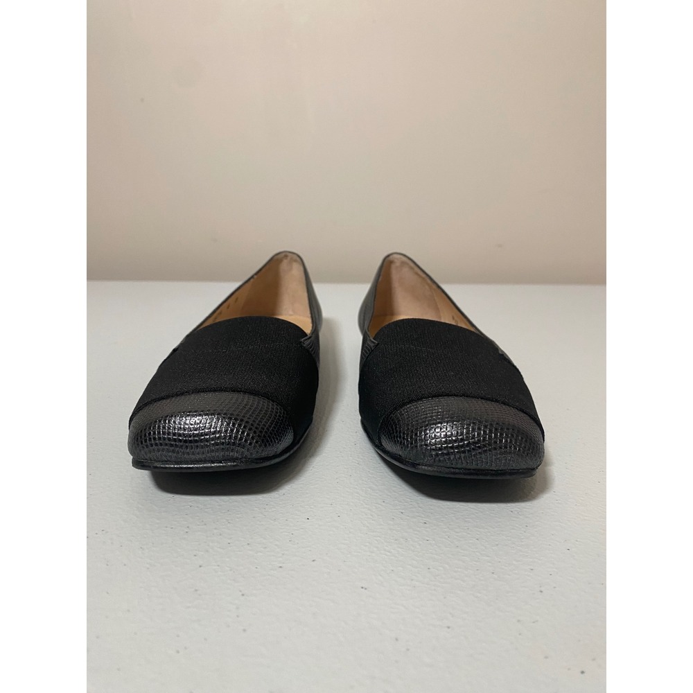 French Sole fs/ny Cap Square Toe Ballet Flats Size 6B Textured Stretch Loafer - Picture 4 of 7